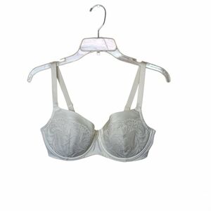 Wacoal Sz 36D Beige Bra Father Embroideredy Lined Underwire 85521